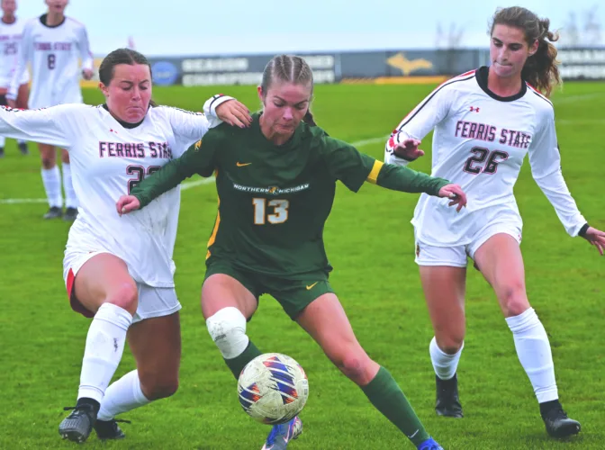NMU women fit to be tied on soccer pitch